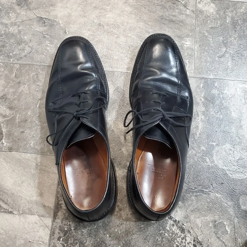 Allen Edmonds‎ Hillcrest Black Leather Bicycle Toe Derby Oxford Dress Shoe 11.5